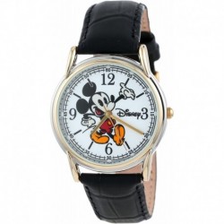 Reloj W001013 Disney Hombre Cardiff 2-Ton Black Leather Stra (Importación USA)