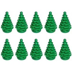 LEGO NEW 10 pcs GREEN PINE TREE SMALL 2x2x4 Plant Christmas City Town Building Forest Greenery Foliage Train Pack set boy girl part piece