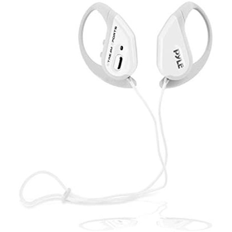 Audífonos Pyle PWBH18WT Water Resistant Bluetooth Streaming Wireless Headphones Built Microphone, White