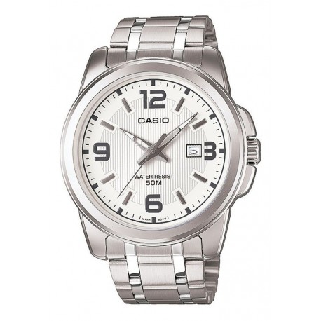 Reloj Casio Mtp-1314d-7a Para Hombre Plateado Blanco