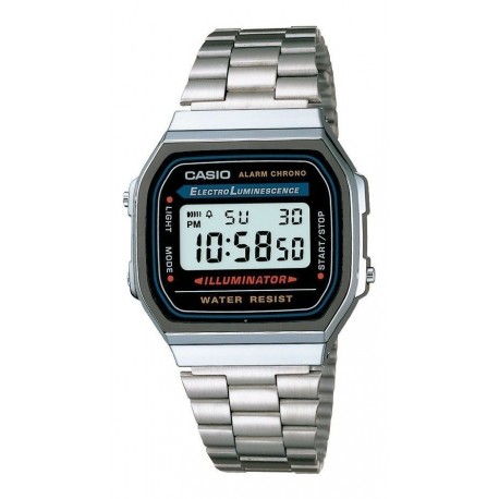 Reloj Casio Hombre A168wa-1u Iluminador Con Cronometro