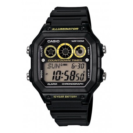 Reloj Casio Ae-1300wh-1a Temporizador-negro Original