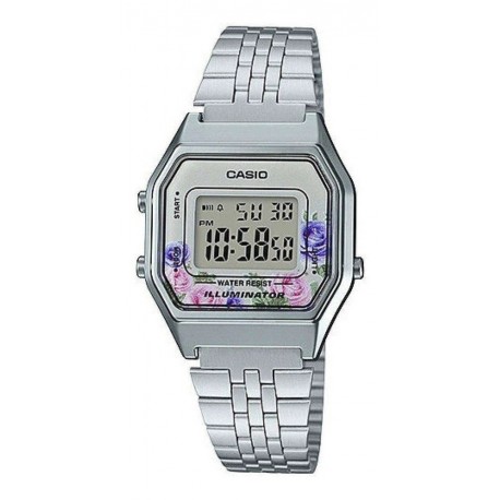 Reloj Casio Retro La680wa-4c Para Dama Plateado