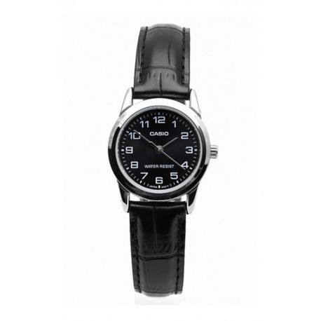 Reloj Casio Ltp-v001l-1b Lujo Para Dama Cuero Original