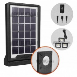 Kit Panel Solar Luz Led + 3 Bombillos Power Bank Portatil