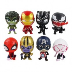 Marvel Avengers Spiderman Hulk Colección 8 Figuras En Bolsa
