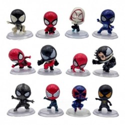 Marvel Spiderman Venom 12 Figuras Chibi En Bolsa