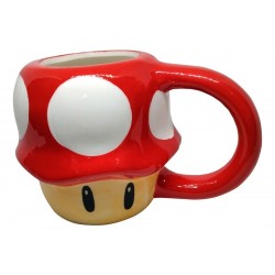 Mario Bros Pocillo Mug Hongo Rojo