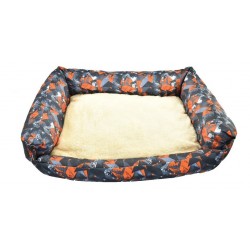 Cama Para Mascota Negro/roja Estampada Pequeño