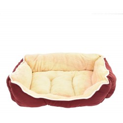 Cama Para Mascota Cuadrada Vinotinto Pequeño