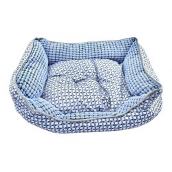 Cama Para Mascota Azul Claro/azul Oscuro Pequeño