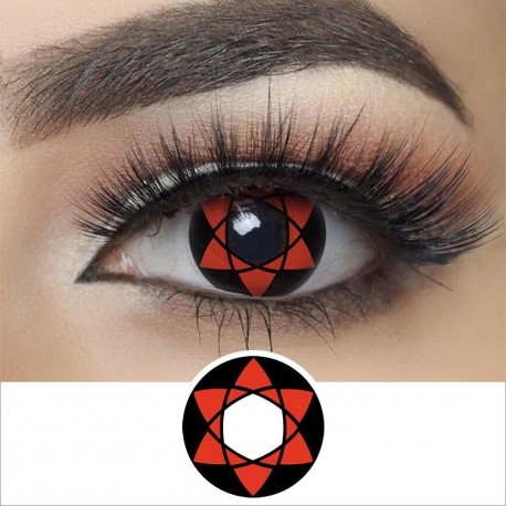 Lentes De Contacto Rojo Cosplay Naruto Sasuke Sharingan Mage