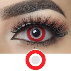 Lentes De Contacto Cosméticos Rojo Blanco Cosplay