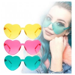 ¡setx3 Gafas Fashion Party De Corazón Sol Rimless Colores !!