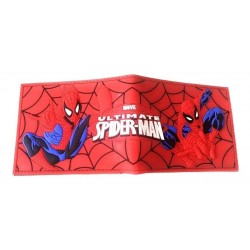 Marvel Spiderman Logo Billetera En Goma De Caucho Roja