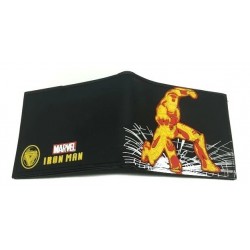 Marvel Comics Iron Man Billetera Negra En Goma De Caucho