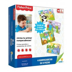 4 Rompecabezas Fisher Price X 9 Piezas