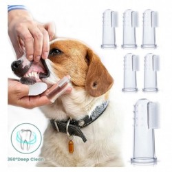 ¡ Setx6 Cepillo Dental Silicona Para Mascota Dedos Perro !!