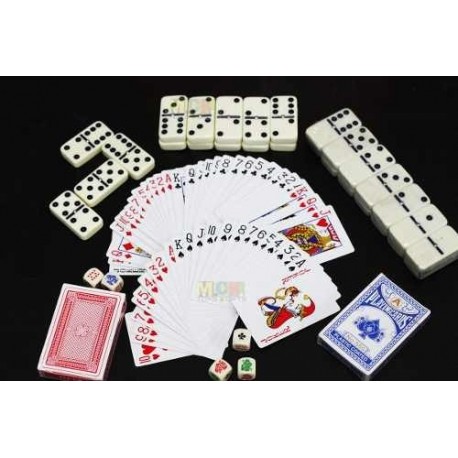 Set De 2 Póker Dominó Dados X 5 Kit Cartas Casino Juego Azar