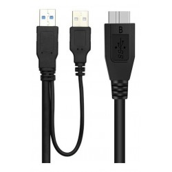 Cable Doble Usb 3,0 Tipo A A Micro-b Usb Disco Externo Wii U