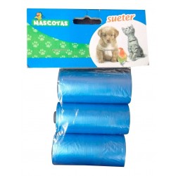 3 Rollos Bolsas Heces Repuestos Popo Mascotas Perro 3174