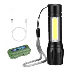 Mini Linterna Táctica Recargable Usb Zoom Largo Alcance