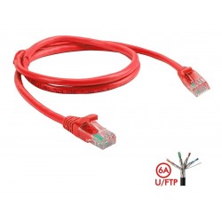 ¡ Patch Cord Cat 6a U/ftp Powest 3ft (1m) Rojo Nicomar !!