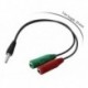 Cable Audio Divisor Triestereo 1 Macho A 2 Hembras 3.5 Mm