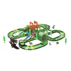 Pista Carros Pilas Hot Dinosaurio Flexible Juguete 128pcs