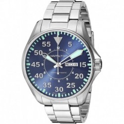 Reloj H64715145 Hamilton Khaki Aviation Blue Dial Stainless (Importación USA)