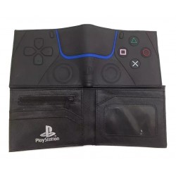 Playstation Billetera En Goma De Caucho Negra
