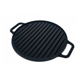 Plancha Redonda De Hierro Fundido Negro Mate 32 Cm