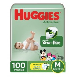Pañal Huggies Active Sec Etapa 2 Por 100 Unidades