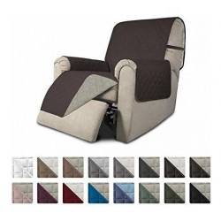 Funda De Sofa Reversible Protector De Muebles Cafe Y Blanco