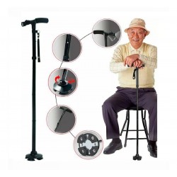 Baston Extendible Linterna Led Base Articulada