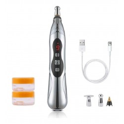 Pluma Acupuntura Recargable Carga Usb 3 Cabezales
