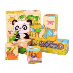 Rompecabezas 6 En 1 Juguete Didáctico Cubos En Madera
