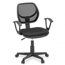 Silla Malla Negra Con Brazos