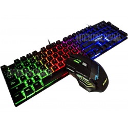 Kit Gamer Teclado Usb Con Ñ + Mouse Óptico Usb Con Luces Led