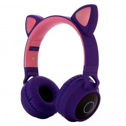Audífonos Bluetooth Diadema Orejas De Gato Radio Micro Sd