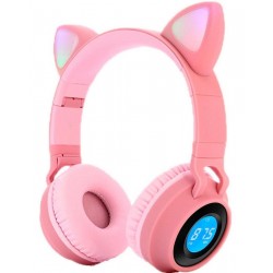 Audifonos Diadema Bluetooth Pantalla Orejas De Gato Y Luces