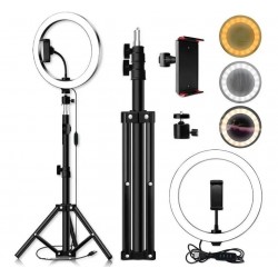 Aro De Luz Led Flash 26 Cm Fotografía Selfie Con Trípode