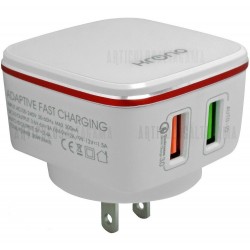 Cargador De Pared Krono 2 Puertos Usb Carga Rapida 5v 2.4a
