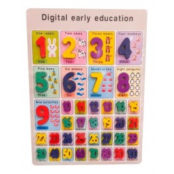 Rompecabezas Números Grandes Madera 3d Niños Ingles Sz-156