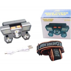 Linterna De Cabeza 5 Luces Frontal Ajuste Con Banda Yx501