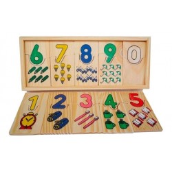 Espectacular Caja Madera De Números Madera Niños Sz-22
