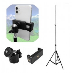 Tripode Stand Luz 2.10 Mts Fotografía + Soporte Para Celular