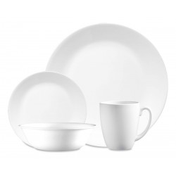 Vajilla Blanca 4 Puestos 16 Pieza Corelle Winter Frost White
