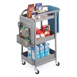 Carro Rodante Organizador Metalico Con Accesorios 3 Niv