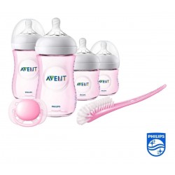 Set De Tetero Inicio Recién Nacidos Natural Avent Rosado